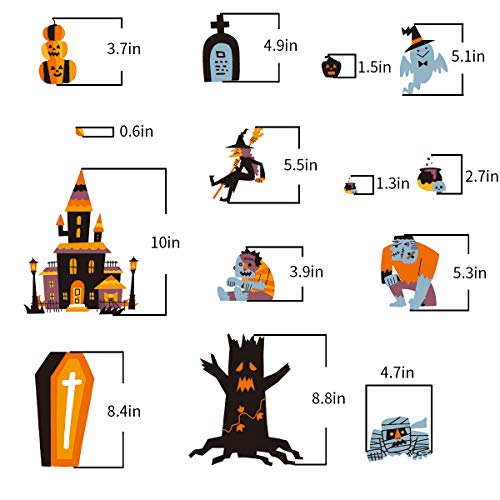 Halloween Window Clings - 10 Sheets Decorative Decals for Home
