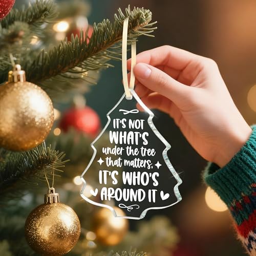 WZHENAINI Tree-Who Around Heartfelt Christmas Glass Ornament Gift for Family & Home Decor