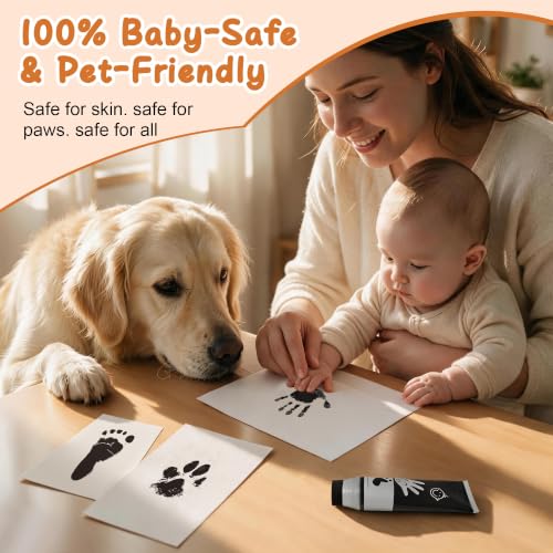 Washable Baby Hand & Footprint Paint with Sponge Applicator, 2.54 oz - Black