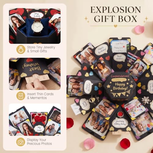 DIY Exploding Gift Box, Multi-Layer Scrapbook Photo Album for Memories