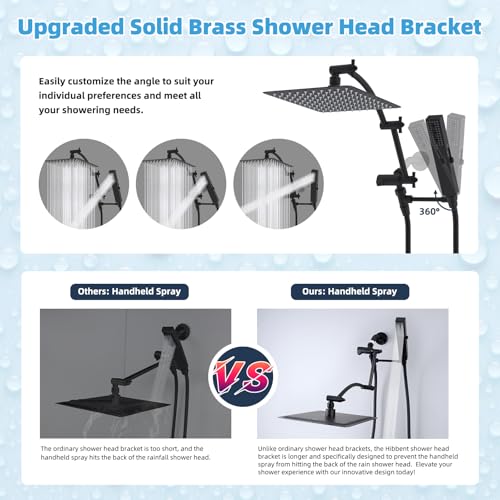 10-Inch Rainfall Shower Head and Handheld Combo with Adjustable Extension Arm