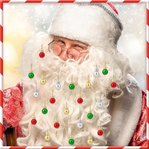 Jansun Christmas Classic Miniature Glitter Ornaments - 60PCS Holiday Tree Decorations