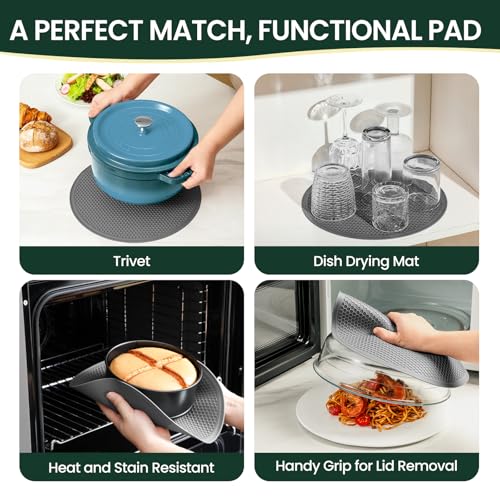 10-Inch Glass Microwave Splatter Cover with Silicone Mat - Vent Hole Lid