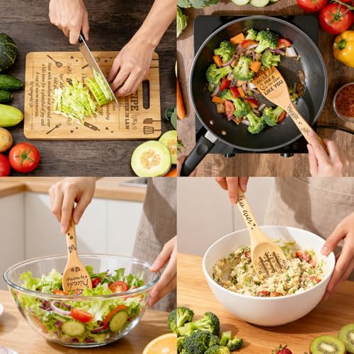 Personalized Sister-in-Law Bamboo Cutting Board with Utensils - Birthday Gift