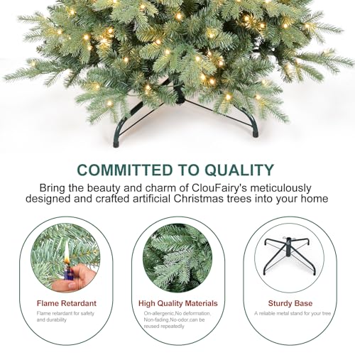 6 FT Prelit Slim Pencil Artificial Christmas Tree with 300 Lights & Metal Stand