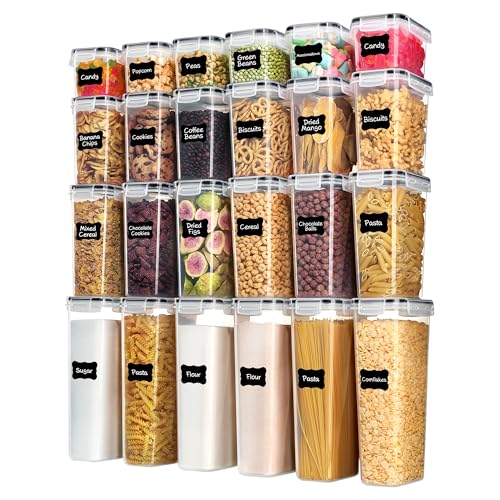 24-Piece Airtight Food Storage Containers Set with Lids & Labels
