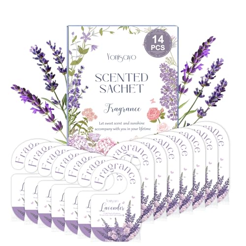 14 Pack Lavender Scented Sachets for Closets, Drawers, and Shoe Cabinets