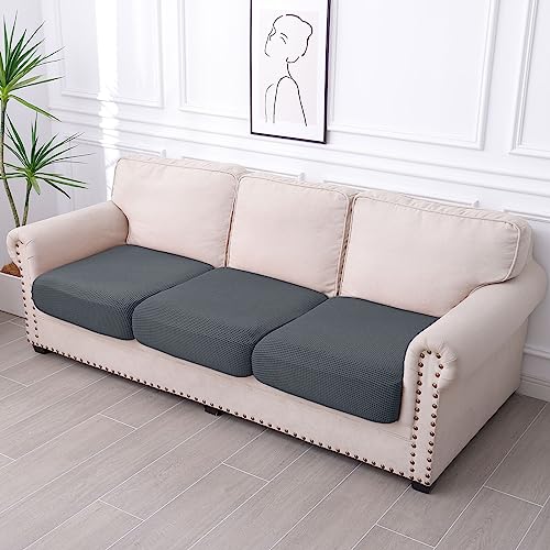 Waterproof Couch Cushion Covers (3 Pack) - Stretch Non-Slip Sofa Seat Covers
