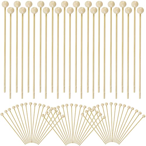 YOOHUA 100PCS 6-Inch Bamboo Rock Candy Sticks for DIY Beverages & Decor