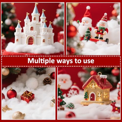 Fluffy White Artificial Christmas Snow Decor for Tree & Mantle - 7 oz
