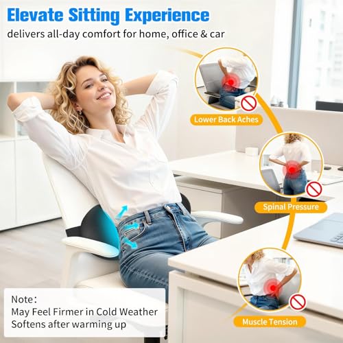 Lumbar Support Pillow for Office Chair - Ergonomic Memory Foam