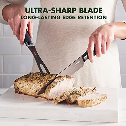 GreenPan Titanium 2-Piece Carving Knife Set - 8" Gray, Eco-Friendly Stainless Steel