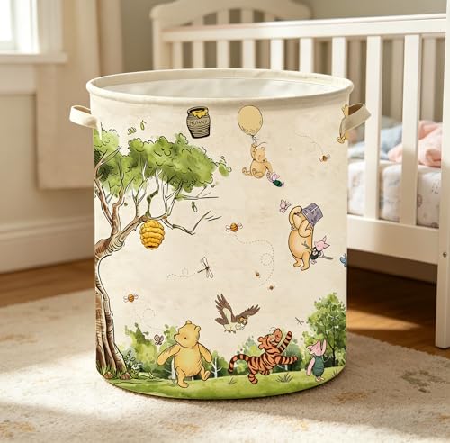 Extra Large Canvas Nursery Laundry Hamper - Waterproof Toy Storage Bin
