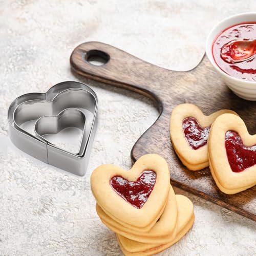 YomiFamily Heart Cookie Cutter Set - 5 Stainless Steel Shapes (3.15", 2.75", 2.36", 1.97", 1.57")