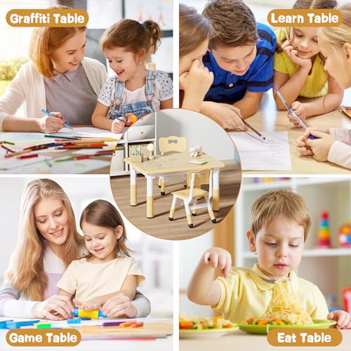 Adjustable Toddler Table and Chair Set - 31.5" x 23.6" Kids Activity Desk