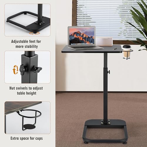 Adjustable C-Shaped TV Tray Table for Couch and Bed, Laptop Snack Desk