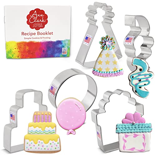 Ann Clark Birthday Cookie Cutter Set of 5 - Made in USA, Kids & Adults