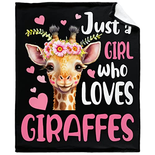 Mokukenren Just a Girl Who Loves Giraffes 50x40in Fleece Throw Blanket