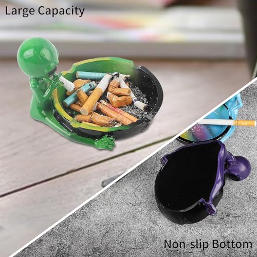 Hand-Painted Resin Ashtray - Cool Fantasy Home Decor for Smokers