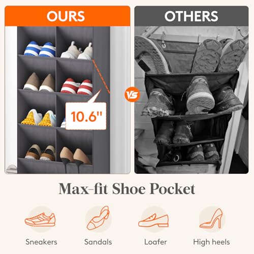 Over the Door Shoe Organizer 6-Tier Hanging Storage Rack for Closet