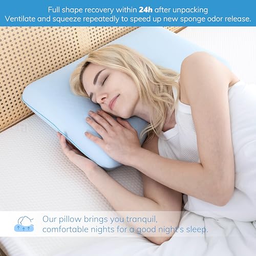 EGOHOME Cooling Gel Memory Foam Pillow - Reversible Neck Support Bed Pillow