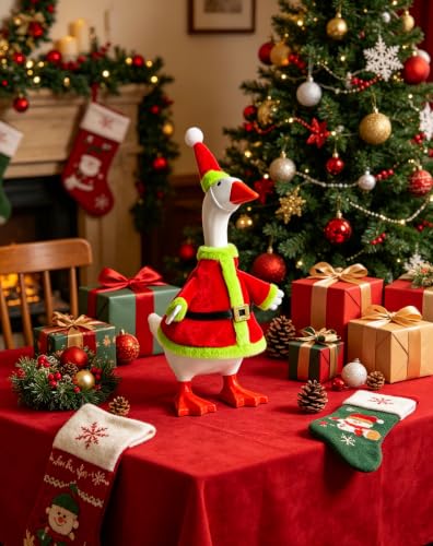 Mini Desk Goose Christmas Outfit Set - 7 Inch Holiday Decorations