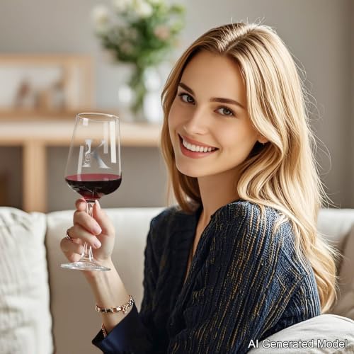 Astonlink Personalized Wine Glass for Women Mom Friend - K Variation, 15.5Oz Custom Gift