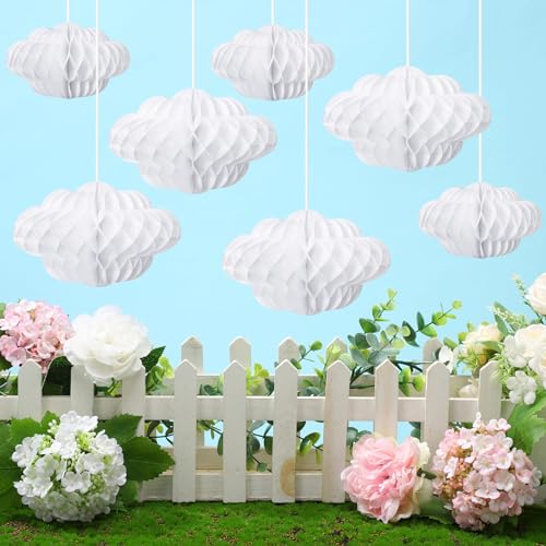 20 Pcs Hanging Honeycomb Cloud Decorations for Ceiling Party Decor