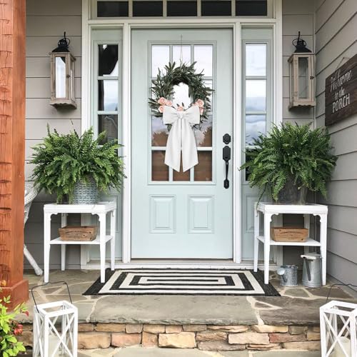 2-Pack White Wreath Sash for Front Door Polyester Garland Ribbon