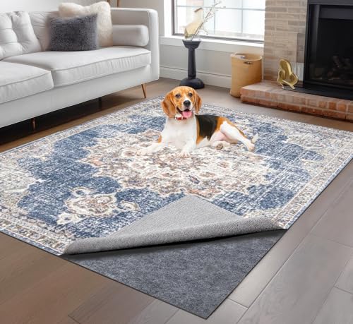 8x10 ft Non-Slip Rug Pad, Waterproof Felt Carpet Padding for Hardwood Floors