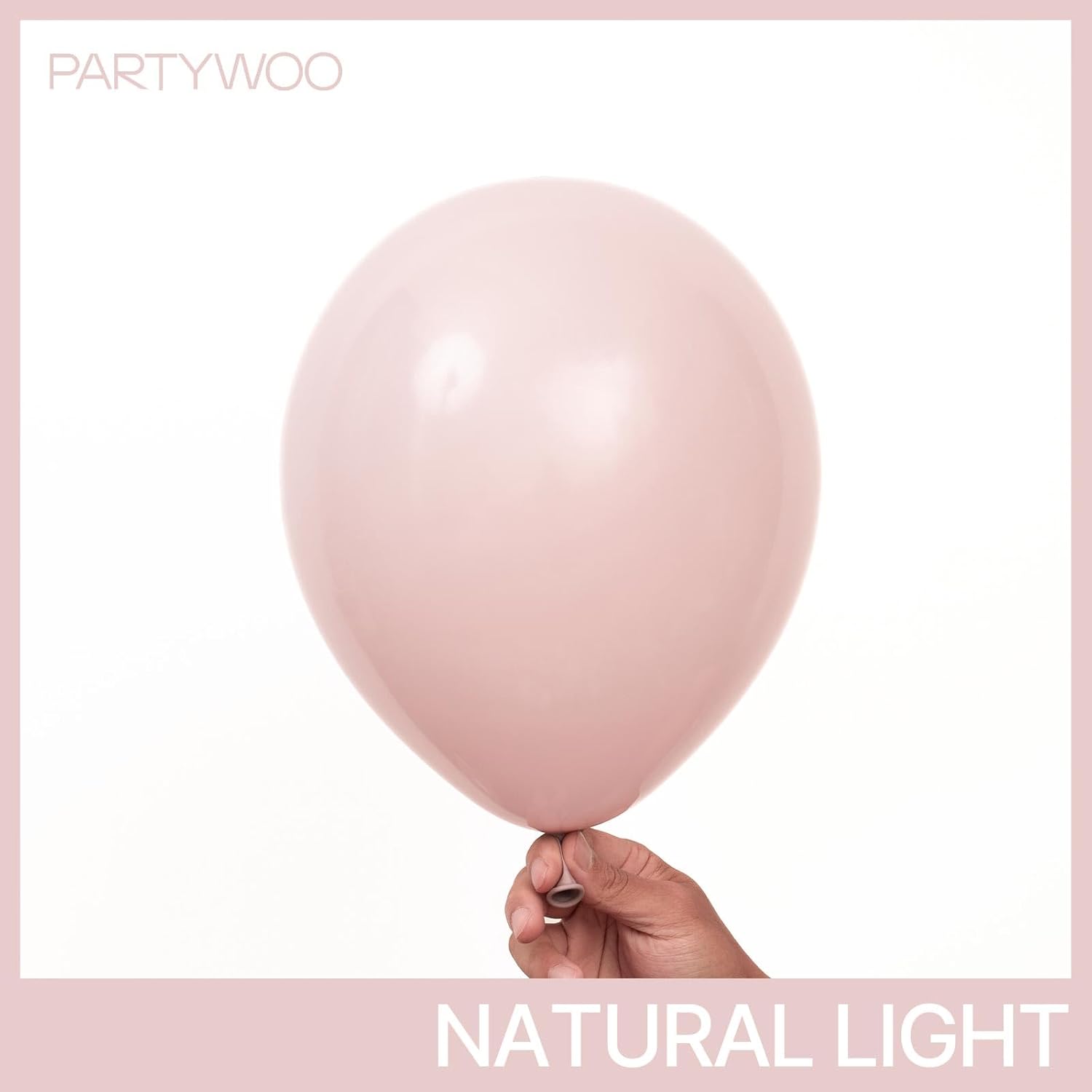PartyWoo Dusty Pink Balloons - 50pcs 12 Inch Boho Blush & Lilac Latex Helium Balloons for Celebrations