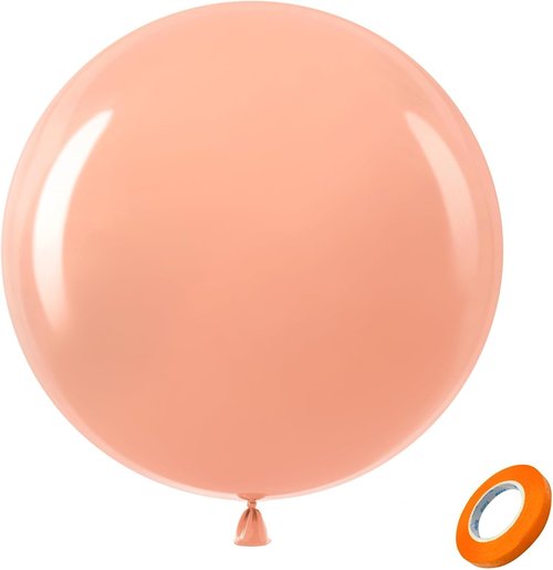 Bezente 36-Inch Pastel Orange Giant Balloons - 8 Pack Jumbo Latex Balloons for Weddings & Parties