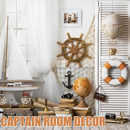 2-Pack Natural Cotton Fishing Net Decor for Nautical Party Backdrop