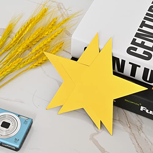 40 Pcs Metallic Gold Star Paper Cutouts for Party and Classroom Decor