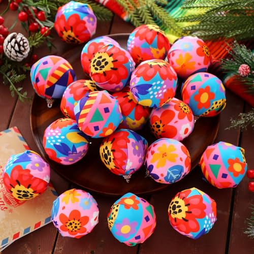 Soulchen 12 Pcs Mexican Christmas Ornaments Bulk Talavera Holiday Decor