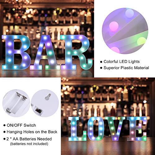 Color Changing LED Marquee Letter Light with Remote Control