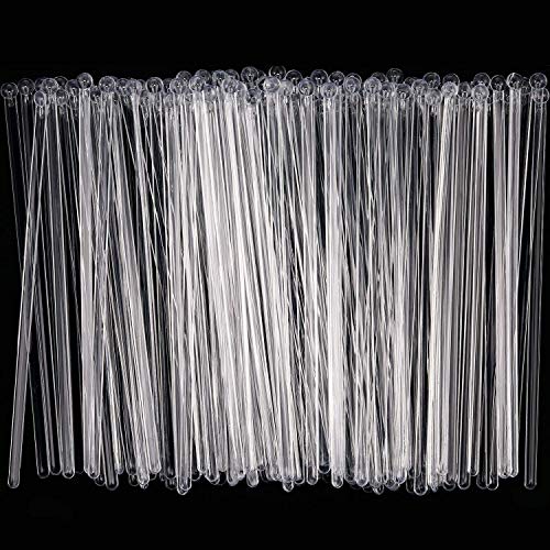 200 Pcs Clear Plastic Cocktail & Coffee Stirring Sticks with Ball Top - Disposable & Reusable