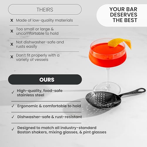 Stainless Steel Julep Strainer for Cocktails - A Bar Above, 304 Grade