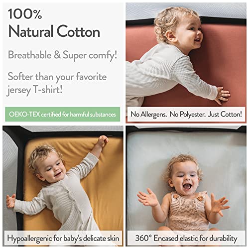 Joey + Joan 100% Jersey Cotton Fitted Bassinet Sheets 20x30 - 2 Pack