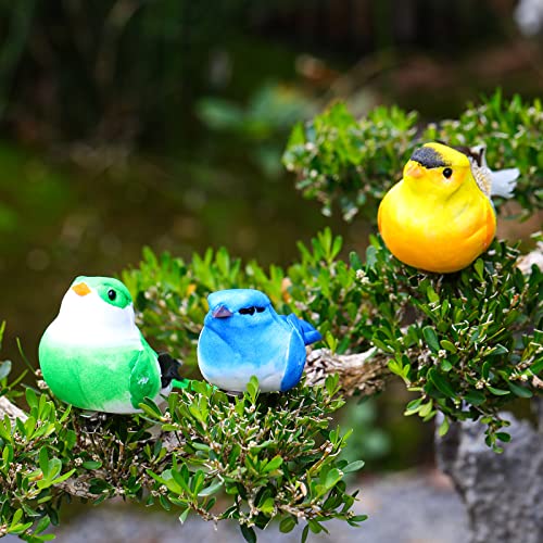 5-Piece Artificial Parrot Ornaments with Clips, 4.7-Inch Realistic Birds
