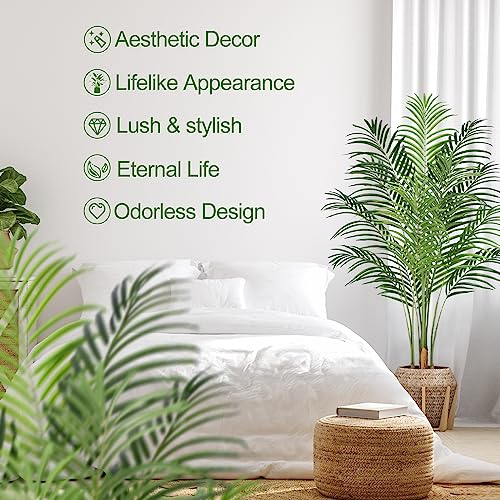 5ft Artificial Palm Tree - Realistic Faux Tropical Plant in Pot