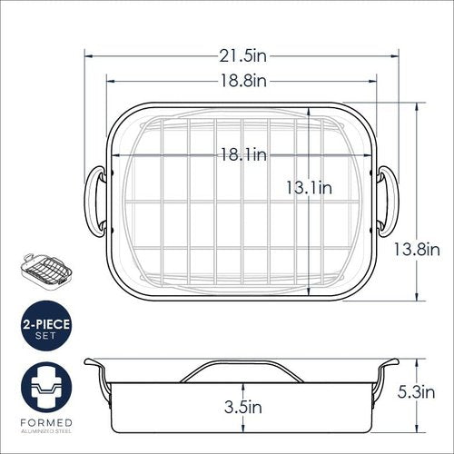 Nordic Ware Turkey Roaster with Rack, Copper