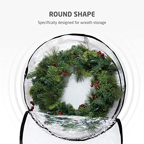 2 Pack 24 Inch Christmas Wreath Storage Bag Waterproof Container