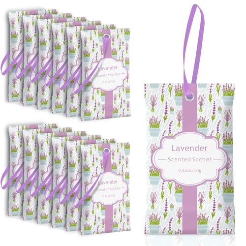 Lavender Scented Sachets for Drawers and Closets - 14 Pack Fragrance Bags