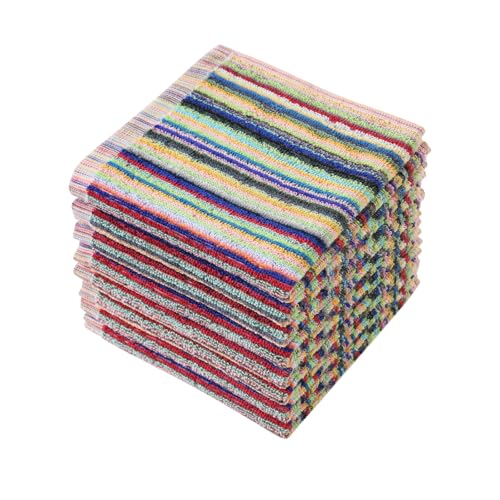 100% Cotton Kitchen Dishcloths, Ultra Absorbent Dish Rags - 8 Pack (12x12 In)