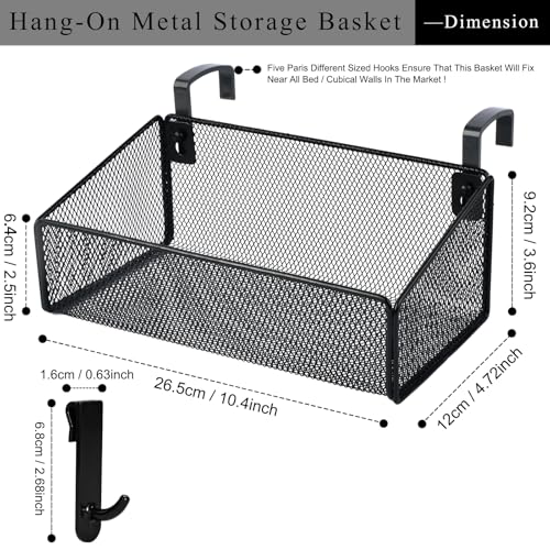 Hanging Bedside Caddy Storage Basket for Bunk Beds and Office Cubicles