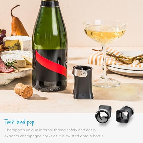 Dreamfarm Champop Champagne Bottle Opener - Twist & Pop Corkscrew with Safety Catch (Variation 1)