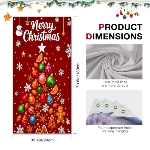 BlissYard Christmas Door Cover 35x71 Pine Tree - Gift Christmas Tree
