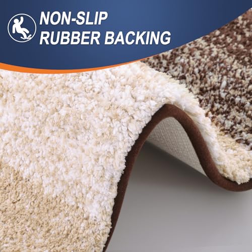 4-Piece Soft Microfiber Bathroom Rug Set with Contour Mat and Lid Cover