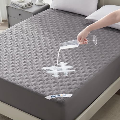 BEDLORE Waterproof Queen Mattress Protector, Soft Noiseless Breathable Bed Cover